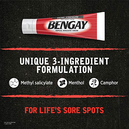 Ultra Strength Bengay Topical Pain Relief Cream, Non-Greasy Topical Analgesic For Minor Arthritis, Muscle, Joint, And Back Pain, Camphor, Menthol & Methyl Salicylate, 2 Oz #TOP3