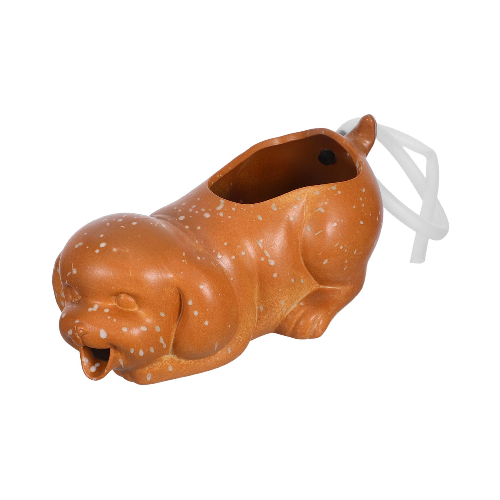 Fontana da Tavolo in Ceramica per Acquario con Statua Cane e d Acqua Decorazione per e Giardino Accessorio Interattivo per Stimolare Attività dei Pesci