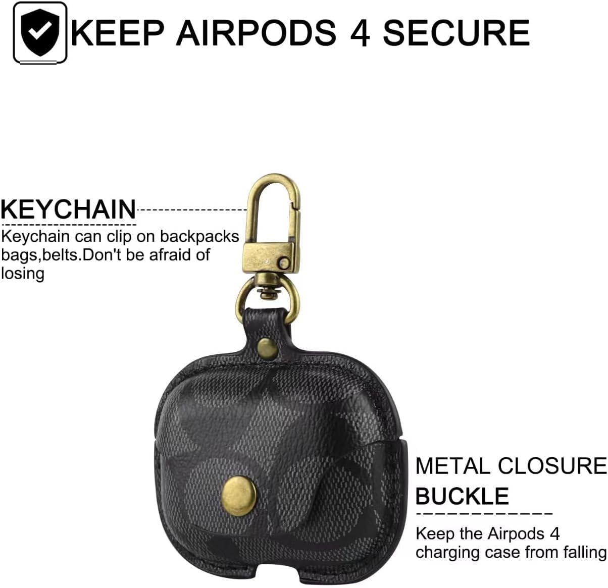 Custodia per AirPods 4, compatibile con custodia per AirPods di quarta generazione, in pelle, integrale, antiurto, protettiva per AirPods di quarta generazione, protezione contro le cadute (B)