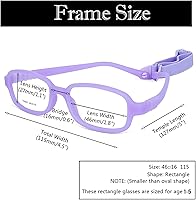 Vista 4 de AQWANO Children Optical Glasses Frame tr90 Flexible Bendable One-piece Safe Eyeglasses Girls Boy M-cuadrado-púrpura