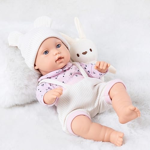 Miniatura 2 de Juego de muñecas de bebé de 12 pulgadas en caja de regalo con ropa rosa y accesorios, incluyendo ropa de muñeca, cama de moisés, manta, juguetes