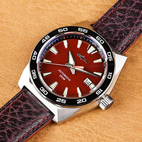 Image of Heimdallr Diver Watch for Men Stainless Steel Japan NH35A Automatic Men's Wristwatch with Leather Strap and Sapphire Crystal Watches Super C3 Luminous 20ATM Water Resistance