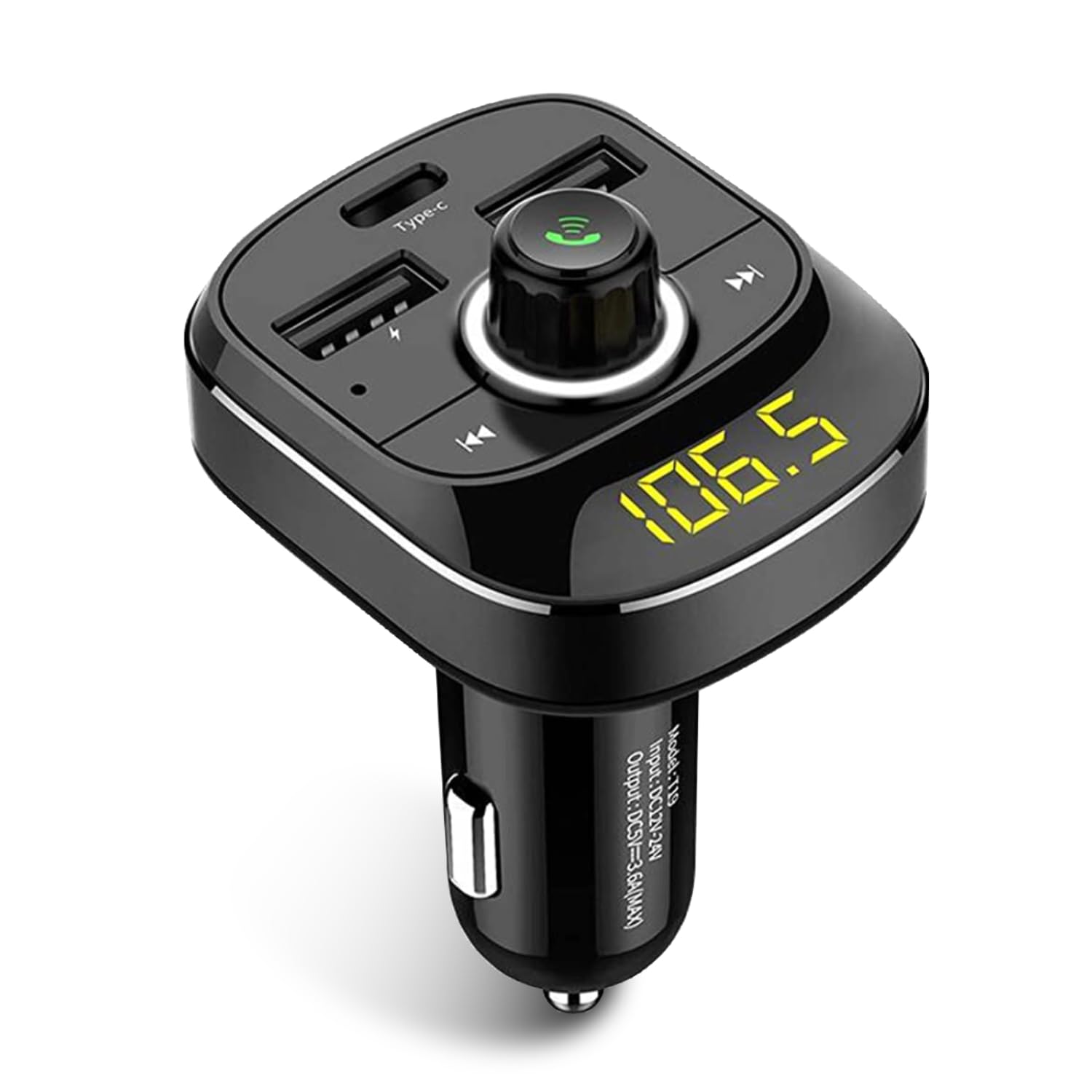 Budi Fm Transmitter For Car, Bluetooth 5.0 Car Radio Audio Adapter With Qc3.0 Quick Charge, Pd Charge Port, Usb Drive, Tf Card, Mp3 Player, Support Hands-Free Calling, Black
