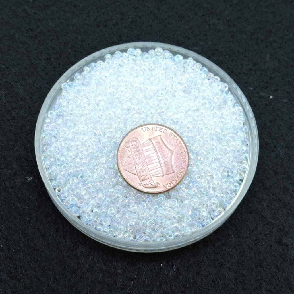 Crystal AB Miyuki Japanese round rocailles glass seed beads 11/0 Approximately 24 gram 5 inch tube - Image 4