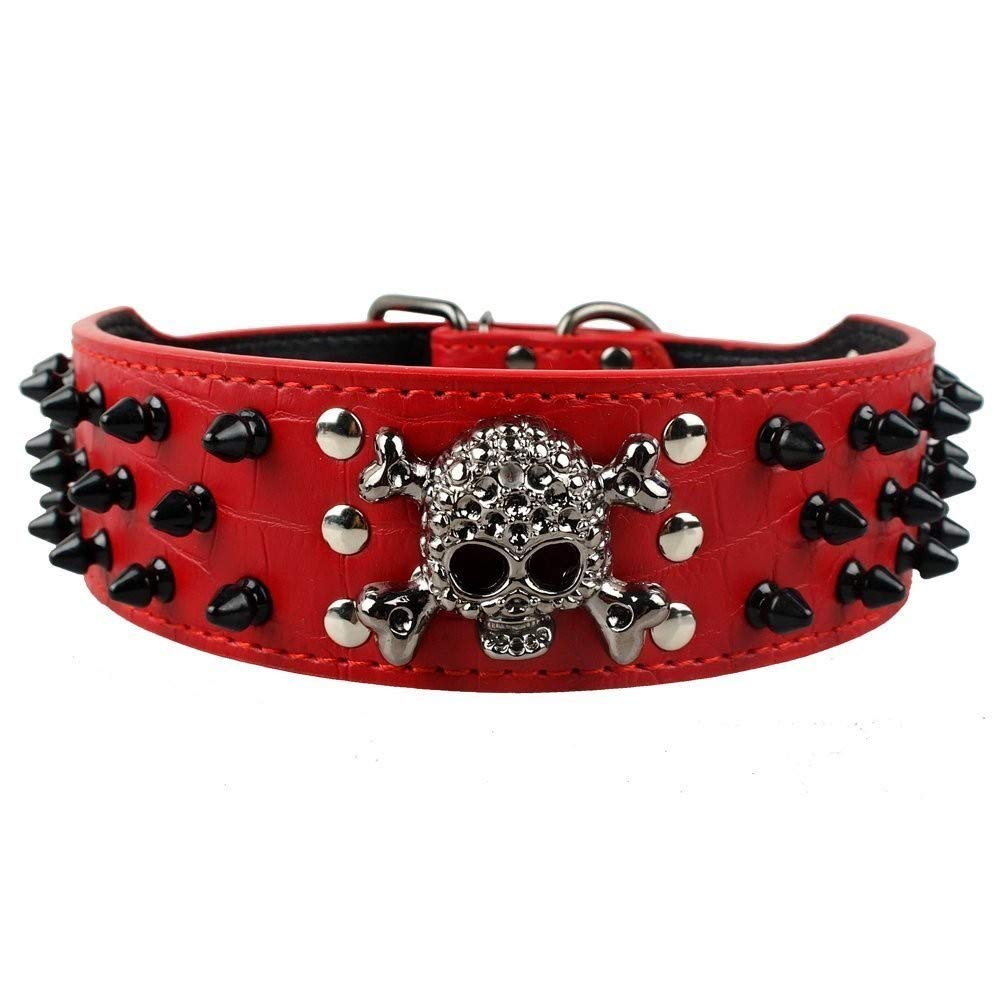 Collier gros chien rouge réglable 37-45 cm haute résistance
