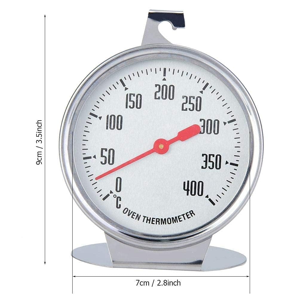 Oven Thermometer,Termometro per Forno con Gancio Puntatore Rosso,Termometro da Forno in Acciaio Inox per Appendere,Termometri da Forno Elettrico