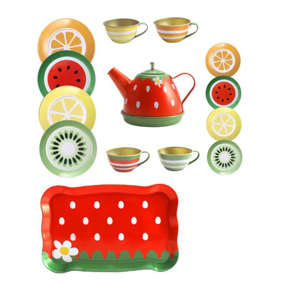 kids Tea Party set Pretend Play Kitchen Party Dessert Cookies Teapot Tray for Girls Boys Style1