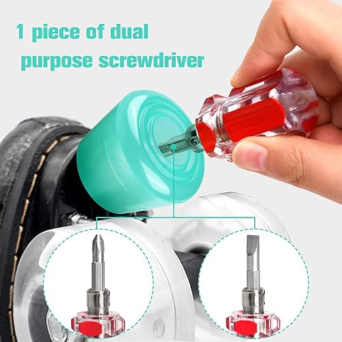 Miniatura 5 de TOBWOLF - 1 par de topes de poliuretano con pernos de 516 pulgadas (0.315in) y destornillador, 82A Roller Quad Skate Toe Stop, doble fila de patines