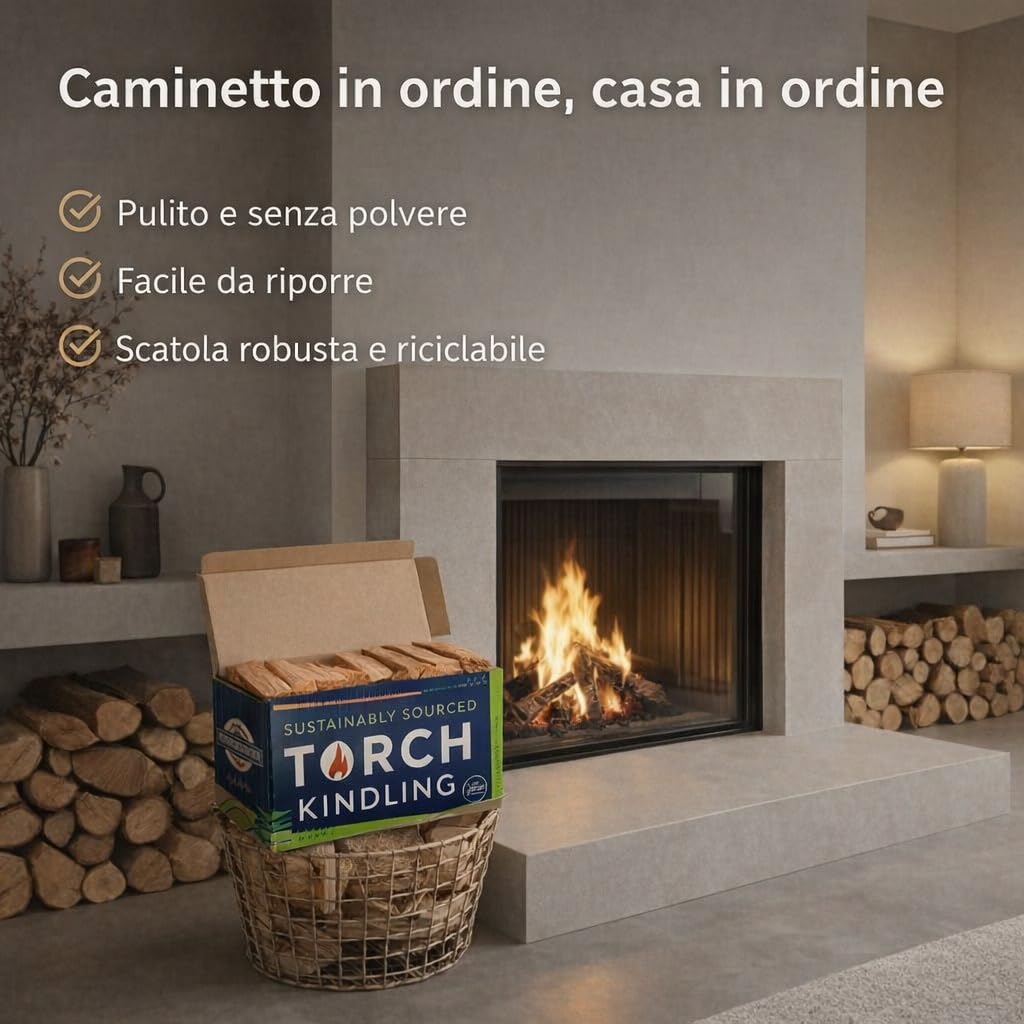 Accendifuoco naturale essiccato in forno 2,5 kg bastoncini per stufa a legna barbecue camino