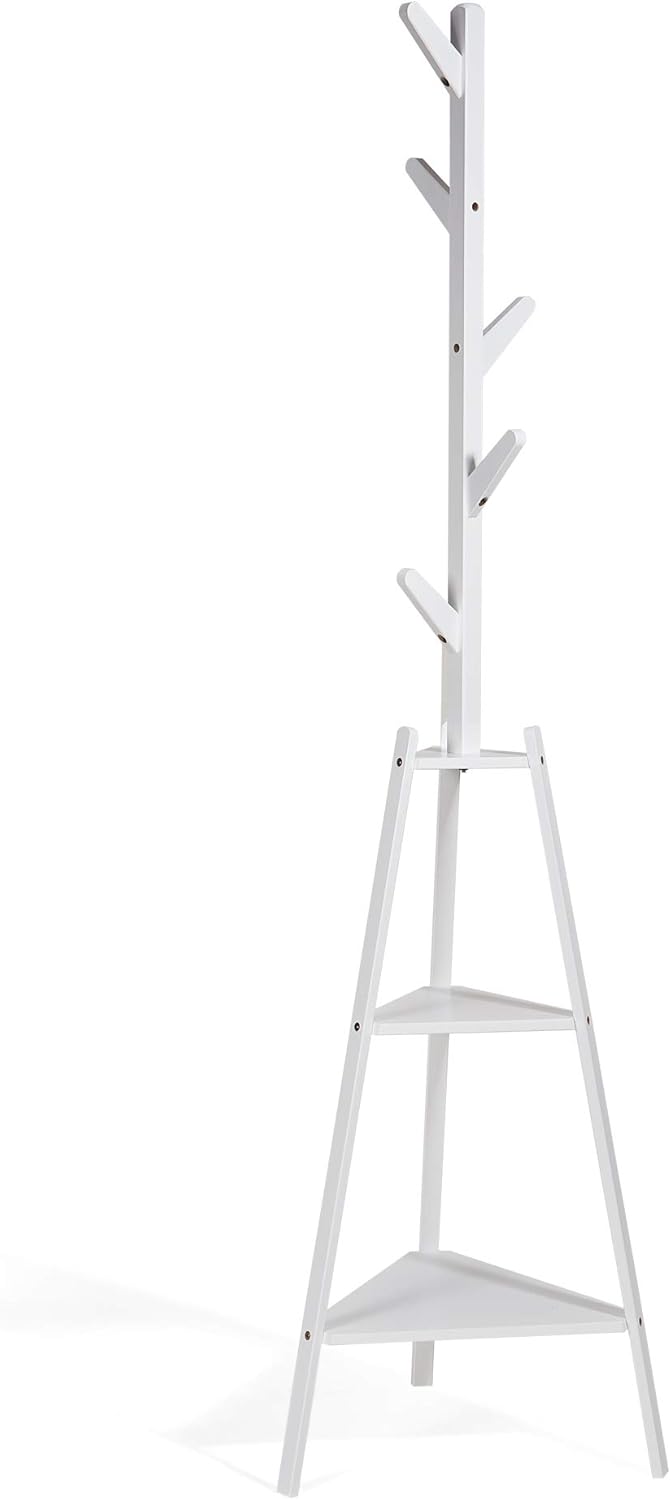 Hododou Coat Rack Stand Upgrade Version 2 in 1Bamboo Coat Tree Hall