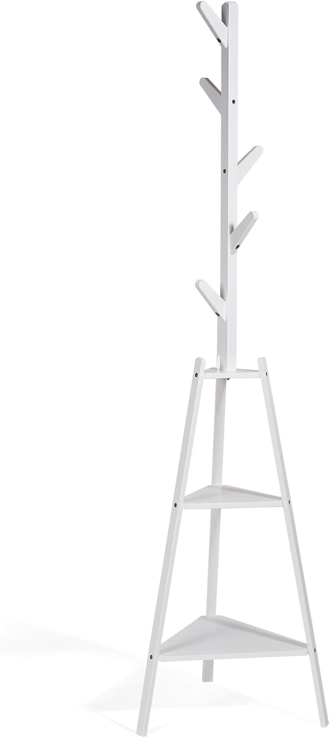 Hododou Coat Rack Stand Upgrade Version 2 in 1Bamboo Coat Tree Hall