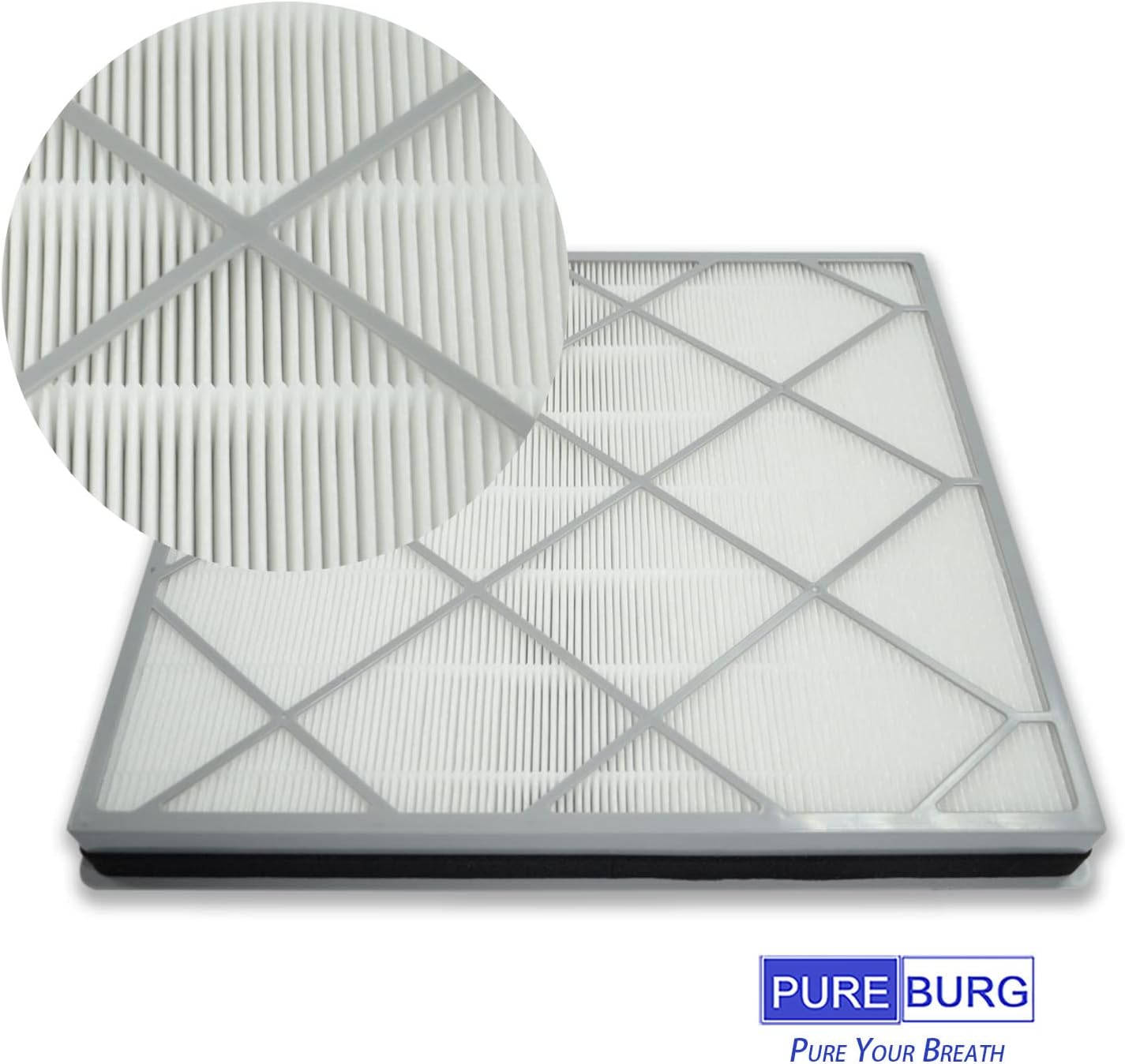 PUREBURG Replacement Filter Compatible with Shark HE401 & HE402 HE405 Air Purifiers HE4FKPET,H13 HEPA Activated Carbon 4-Stage Filtration 1-Pack