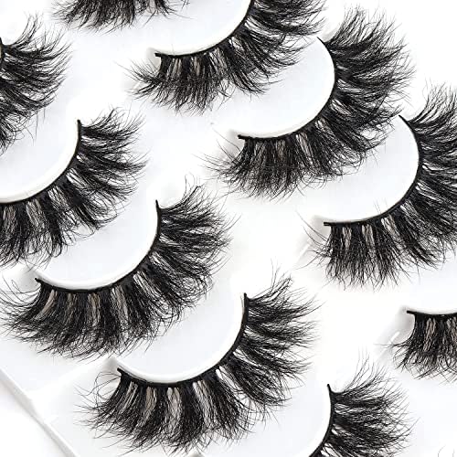 Wleec Beauty 7 Pairs Thick Eyelash Dramatic Full Fluffy False Eyelashes 18mm Handmade 3D Faux Mink Lashes Pack FM72