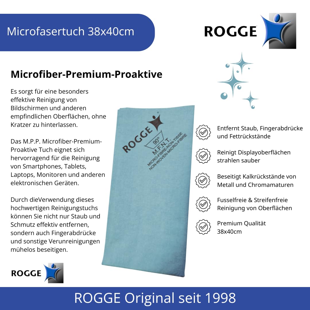 ROGGE DUO-Clean Original. LCD, TFT, LED TV Touch Screen + Plasma Cleaner incl. Microfiber Wipes 38x40cm.The Original since 1998.