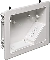 Arlington TVBU810-1 8x10 TV Box with Flange - Versatile Non-Metallic Home Theater Install Kit, White, Made in USA