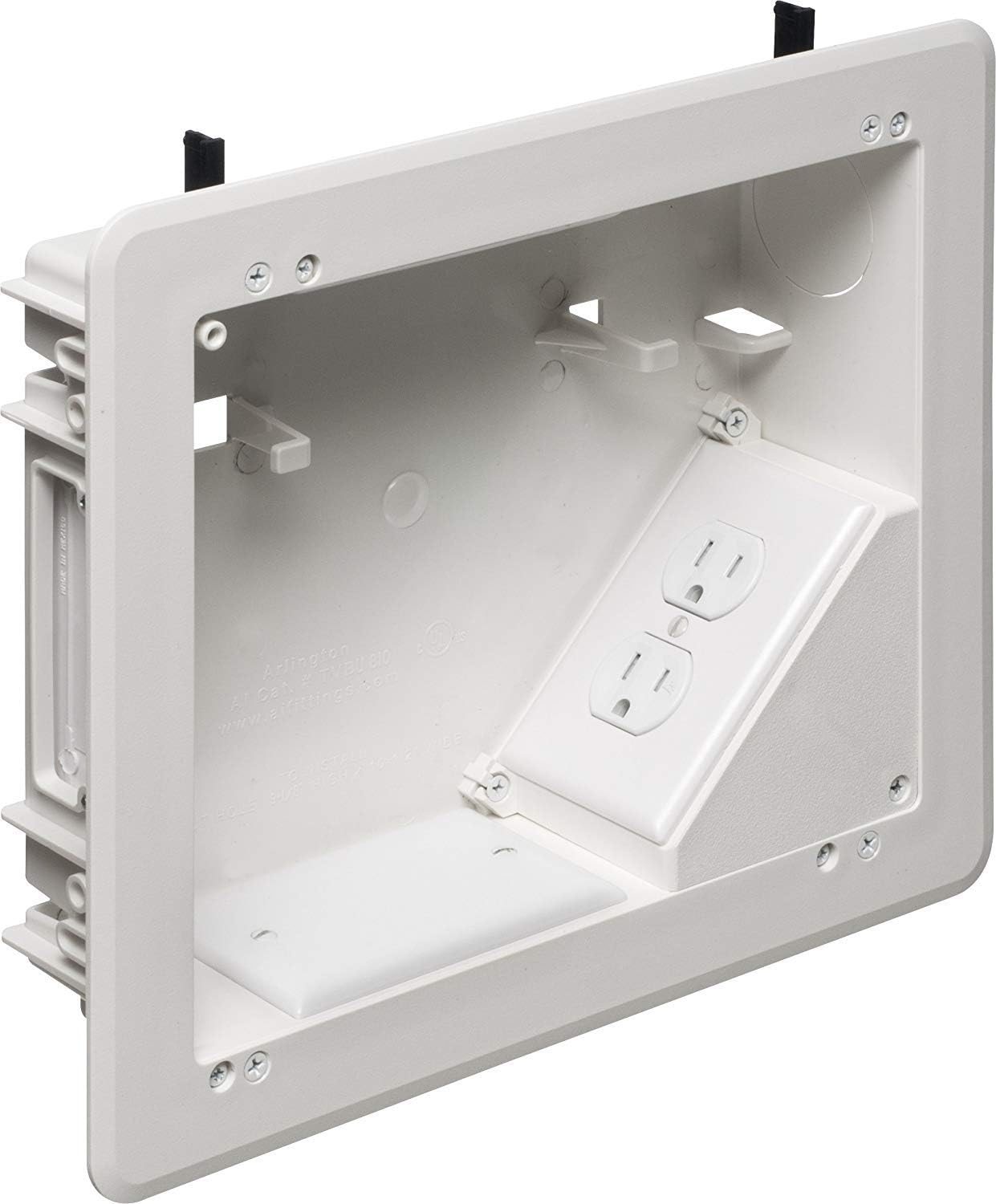 TVBU810-1 TV Box with Flange for Home Theater Installations, 8 x 10, White, 1-Pack