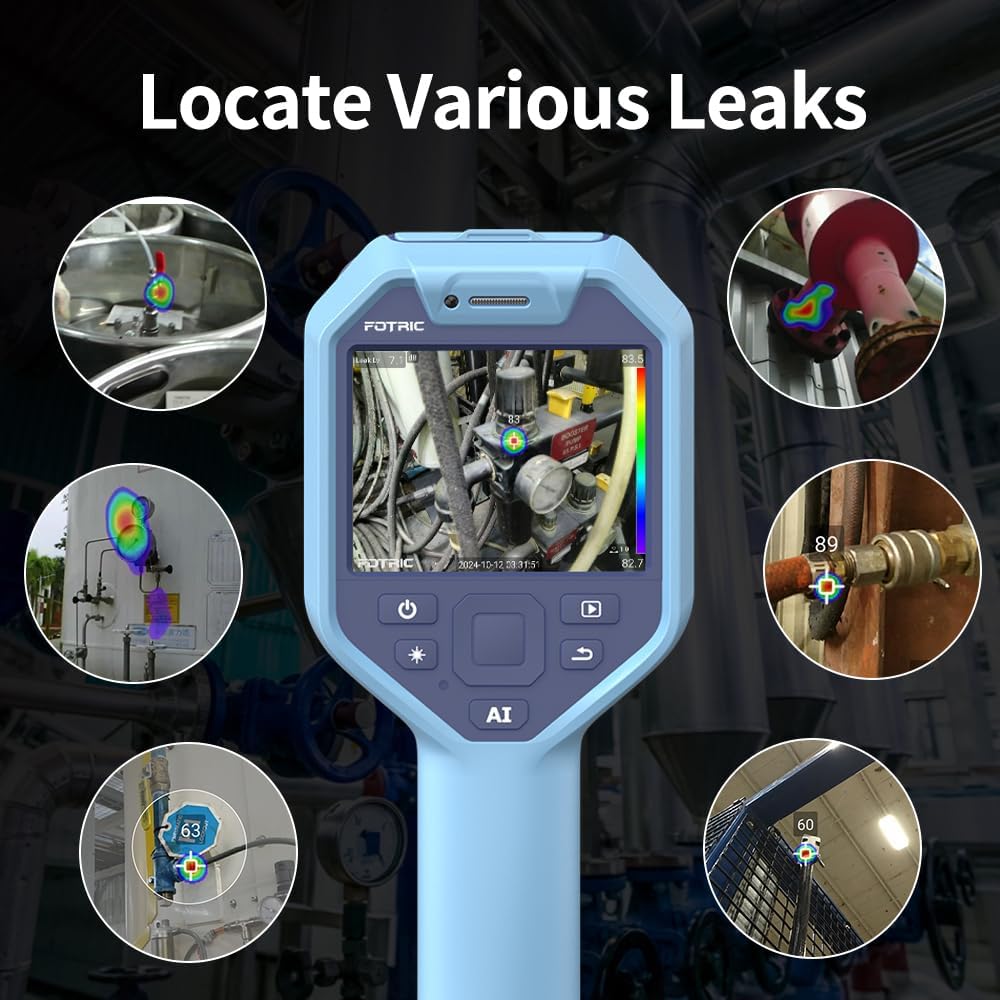 FOTRIC TD2 Acoustic Imager detecting various industrial leaks