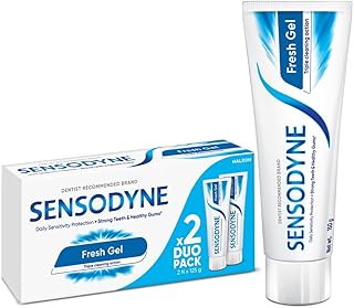 Sensodyne Toothpaste Fresh Gel | Daily Sensitivity Relief Tooth Paste Combo Pack - 250gm (125gm x 2) | Dentist Recommended | Everyday Use Paste, Fresh Breath, Fights Tooth Decay, Maintain Healthy Gums