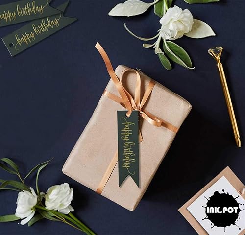 Miniatura 50 de Etiquetas de papel para colgar con texto en inglés «Happy Birthday», 100 unidades Azul,Aqua Blue,Negro -,azul, cerceta (Dark Teal Blue),Rosa