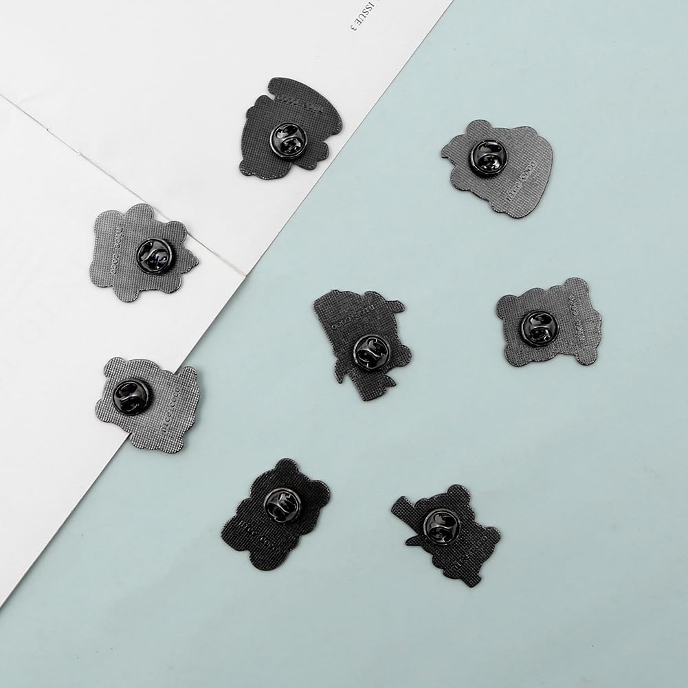 Baby Panda Themed Brooch Pin Set for Kids Girl Boy,8 Pcs Cute Panda With Bamboo Hobbyhorse Enamel Brooches Lapel Pins Jewelry Accessories for Collar Dress Scarf Decoration Gift Chinese Souvenir