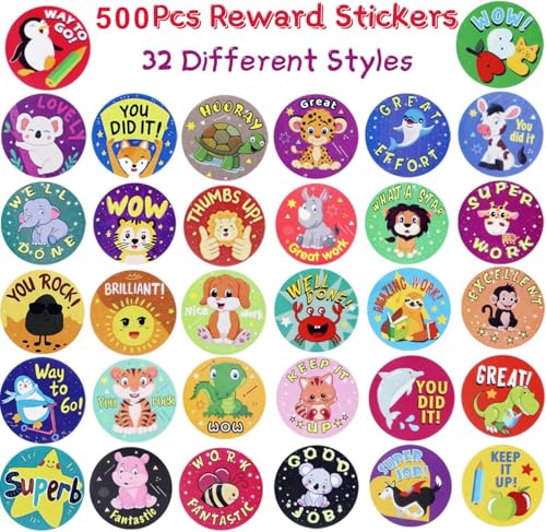 Image of Alokik Enterprise 2000 Pcs Watercolor Mix Animal Stickers, Round Mix Animals Adhesive Sticker for Small Business Wedding Supplies Packing Stickers Gift Wrap (4 Mix Animal Roll)