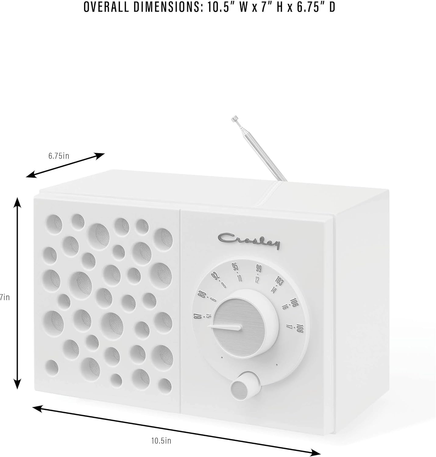 Crosley CR3042A-WS Maverick Portable AM/FM Radio with Bluetooth Receiver, White Sand