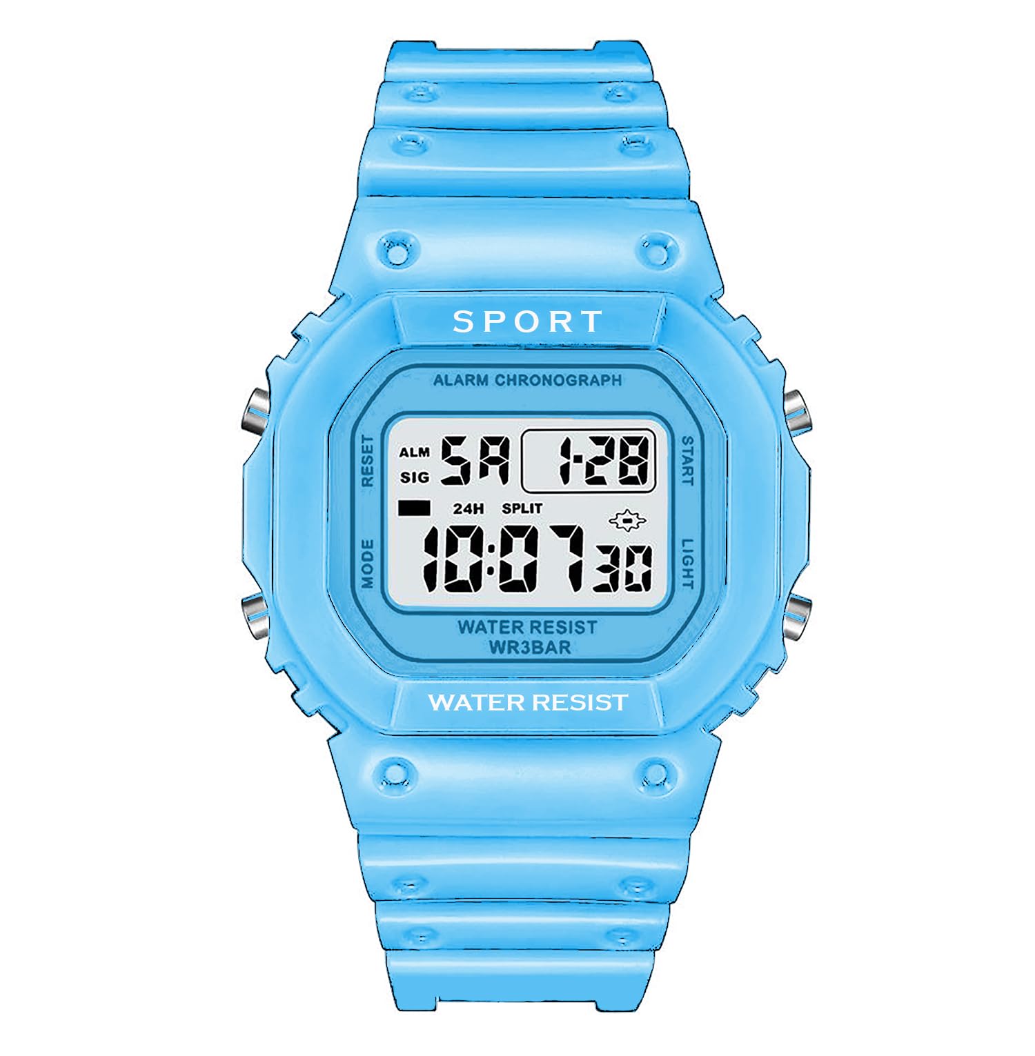 Time Up Digital Dial Square Shape Nightlight Waterproof Ligth Weight Wristwatch for Girls & Boys (Age:4-10 Years)-ILM-10Y (Sky Blue) (B0CXTK5XJQ) Amazon Price History, Amazon Price Tracker