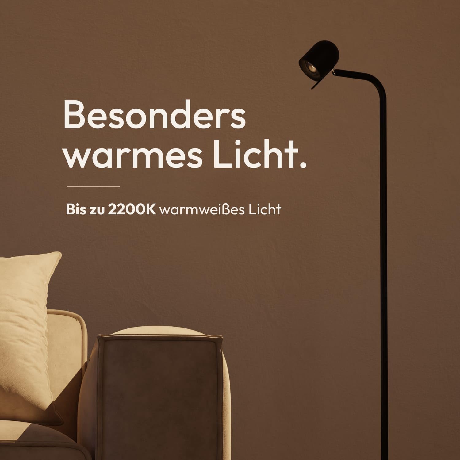 LUMIÈRE Design Lapan Stehleuchte LED dimmbar, Farbtemperatur einstellbar