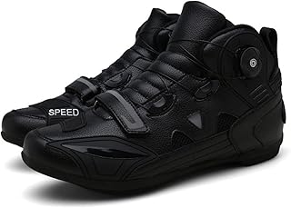 Botas de motocicleta masculinas de malha de verão sapatos de motocicleta botas de motocross botas de corrida de moto botas de moto botas de tornozelo (Color : Black, Size : 47 EU)