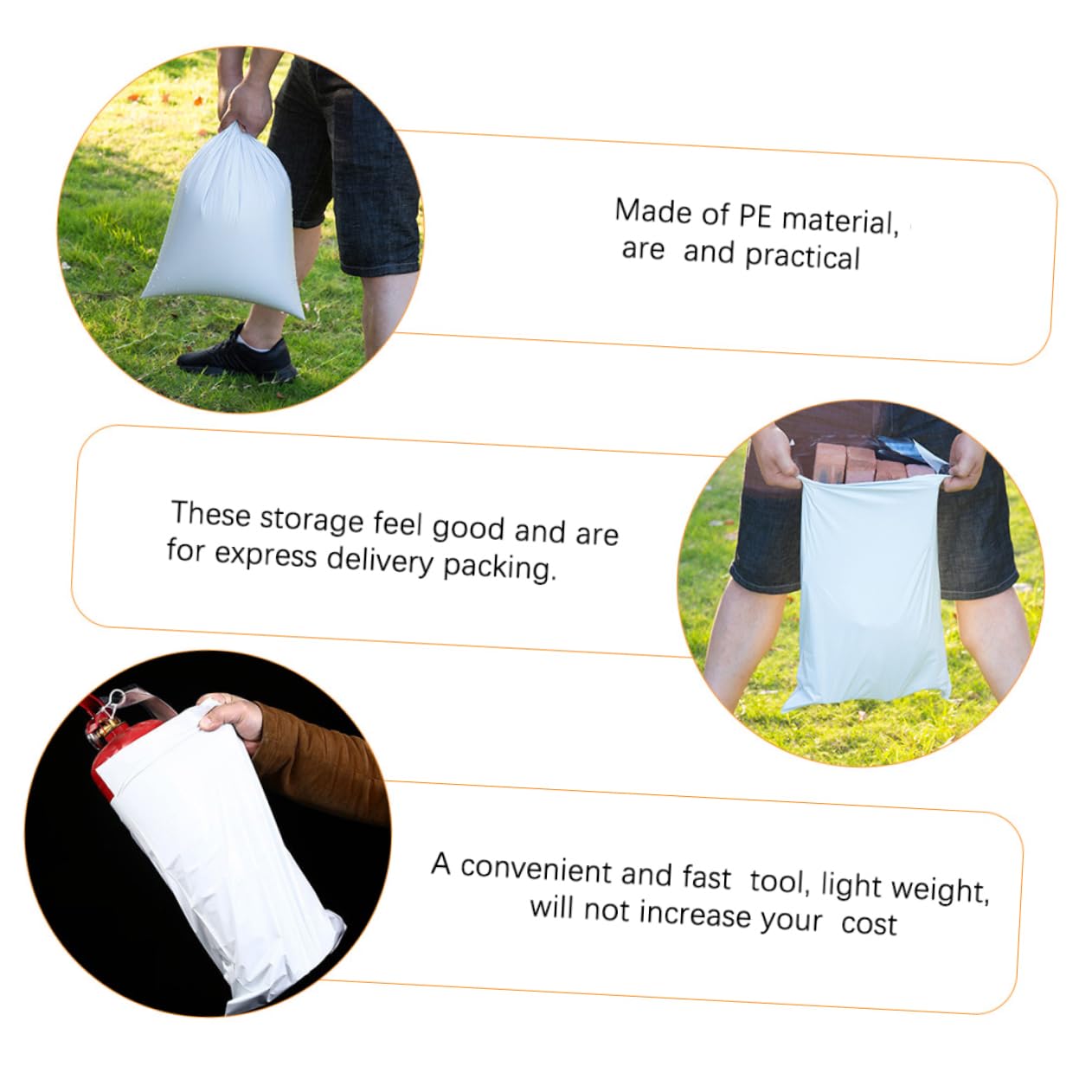 Didiseaon 100 pièces Sacs Expédition Plastique Blanc Épais Sacs Auto Adhésifs pour Envoi Sécurisé Parfaits pour Transport Articles Non pour Expéditions à Distance
