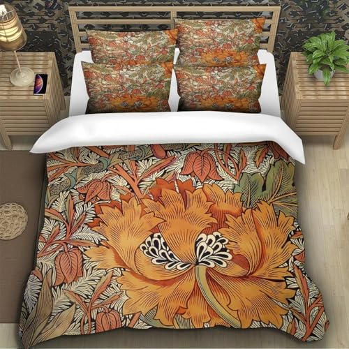 Parure de lit fleurs imprimé 3D en microfibre King 220x240 cm - 5