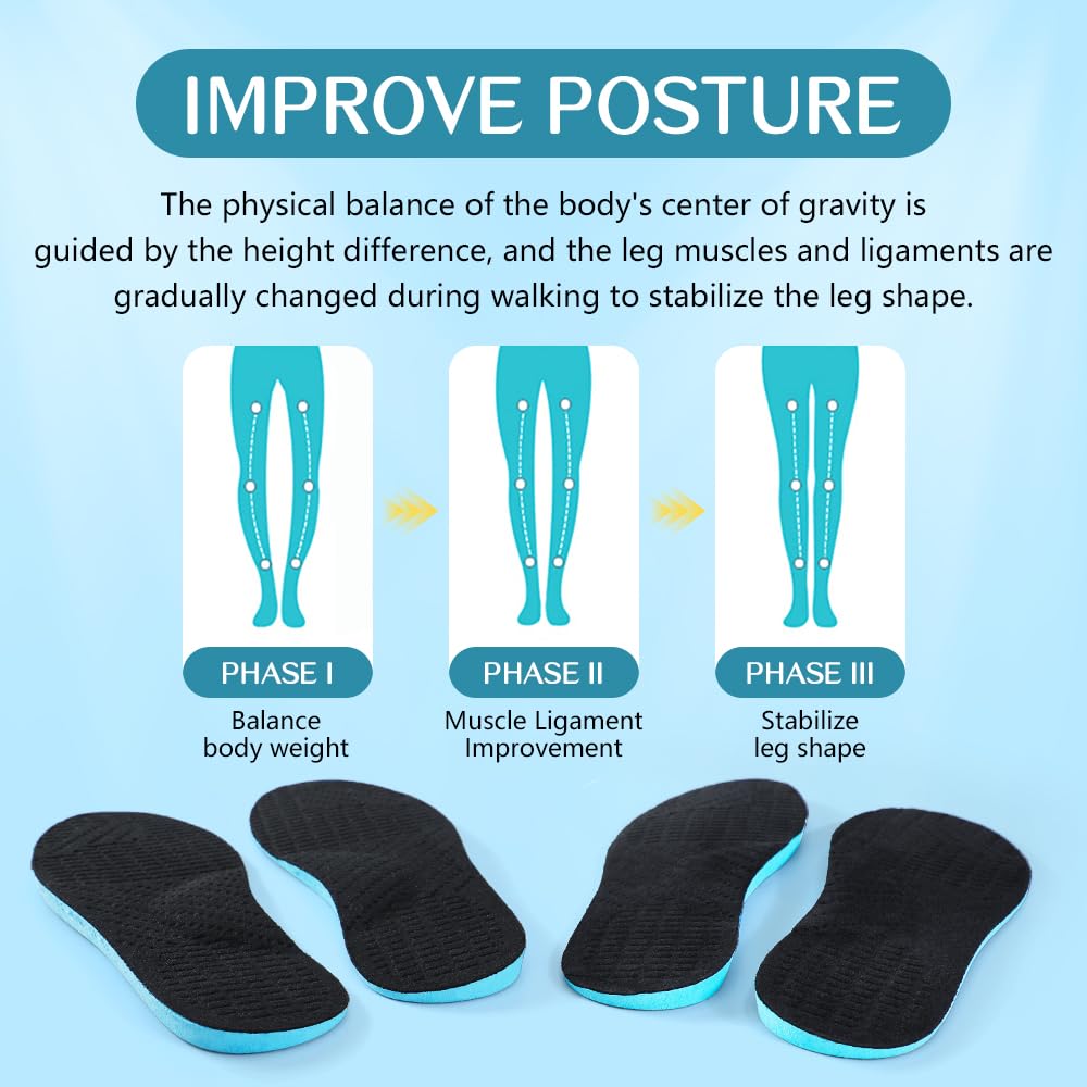 XINIFOOT Solette Per Pronazione Per Uomo E Donna, Solette Ortopediche Per Fascite Plantare Per Correggere Piedi Piatti, Gambe A O/X, Gambe Arcuate, Dolore Al Tallone (Colore: Gamba X)