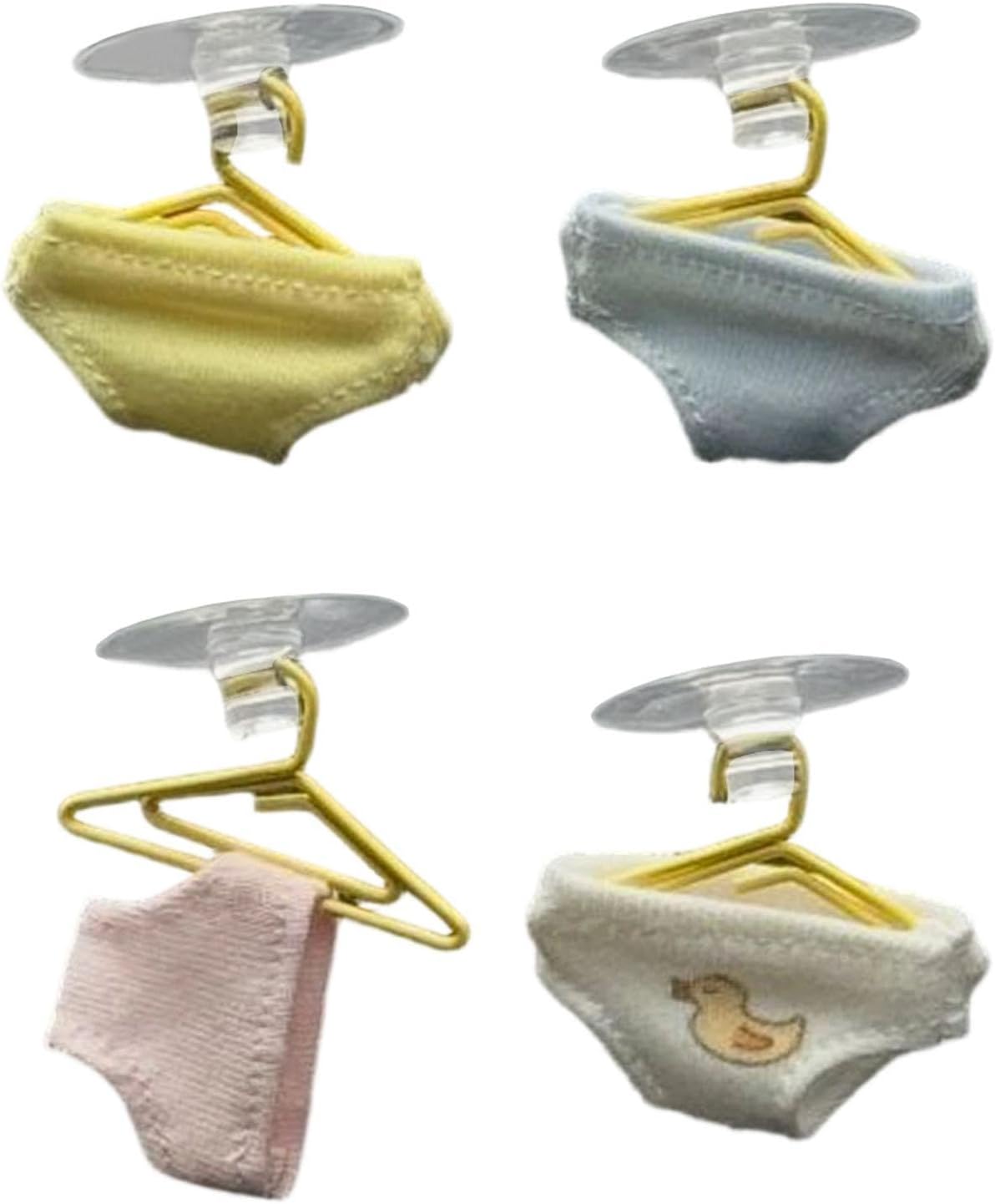 Interior Car Decor 4 Pieces Suction Cup Cute Mini Underwear and Clothes