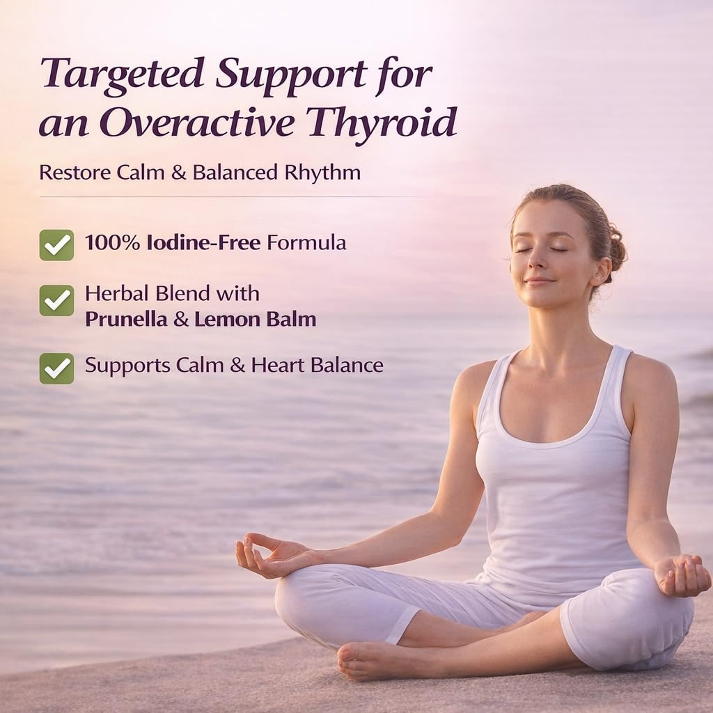 LIG Thyroid Soothe – Iodine-Free Formula for Overactive Thyroid – Immune Support - Heart & Digestive Health with Lemon Balm & Honeysuckle Flower - 60 Capsules — Amazon image 4