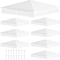 Vista 1 de 8 tapas de poste de 6 x 6 pulgadas, tapas de poste de pirámide de aluminio, cubiertas decorativas para postes de vallas que funcionan solo