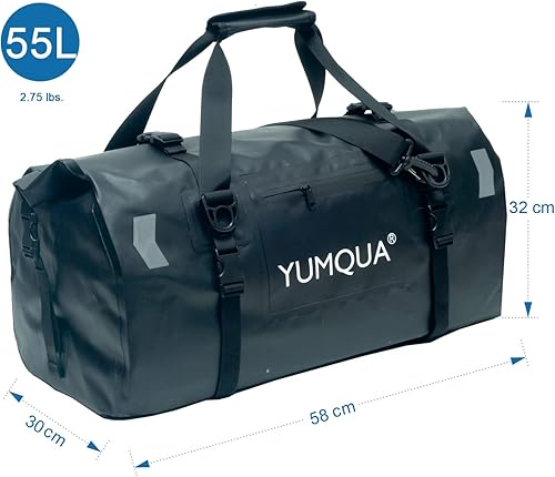 Miniatura 2 de YUMQUA Waterproof Duffel Bag, Motorcycle Duffle Bag, Heavy Duty Roll Top Large Dry Bags Waterproof with Durable Straps & Handle for Travel Outdoor