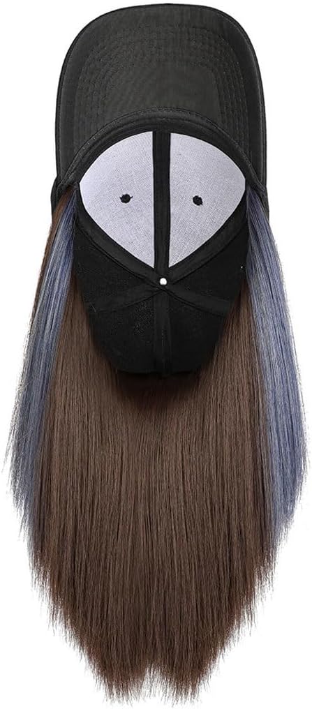 FRANCES Hat Wig Wig Cap Baseball Cap Wig Cap Adjustable Wig Cap Fashionable Natural Realistic Wig with Hood Wig Caps for Women (Color : A)