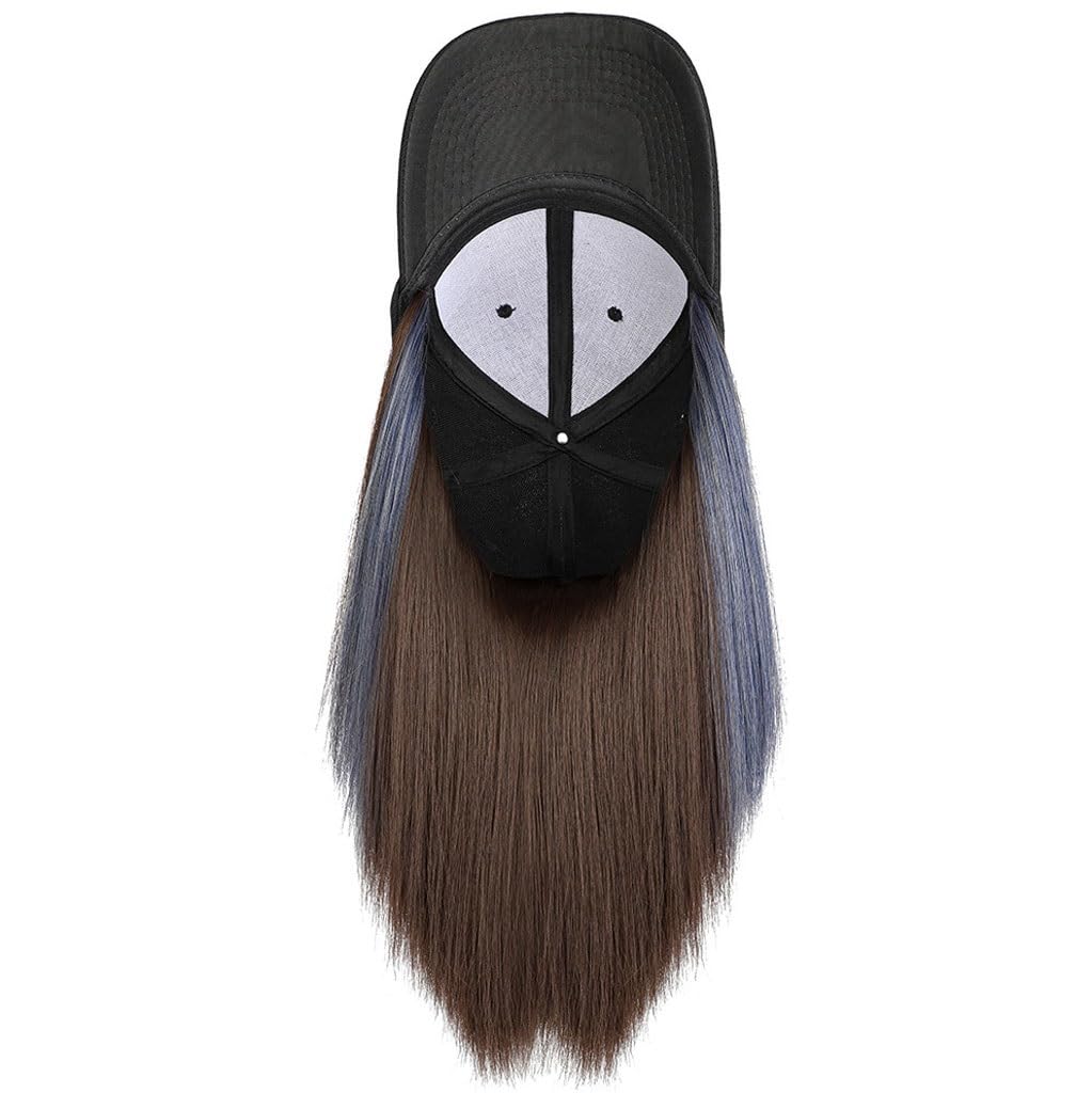 Hat Wig Wig Cap Baseball Cap Wig Cap Adjustable Wig Cap Fashionable Natural Realistic Wig With Hood Hat Wigs For Women (Color : C)