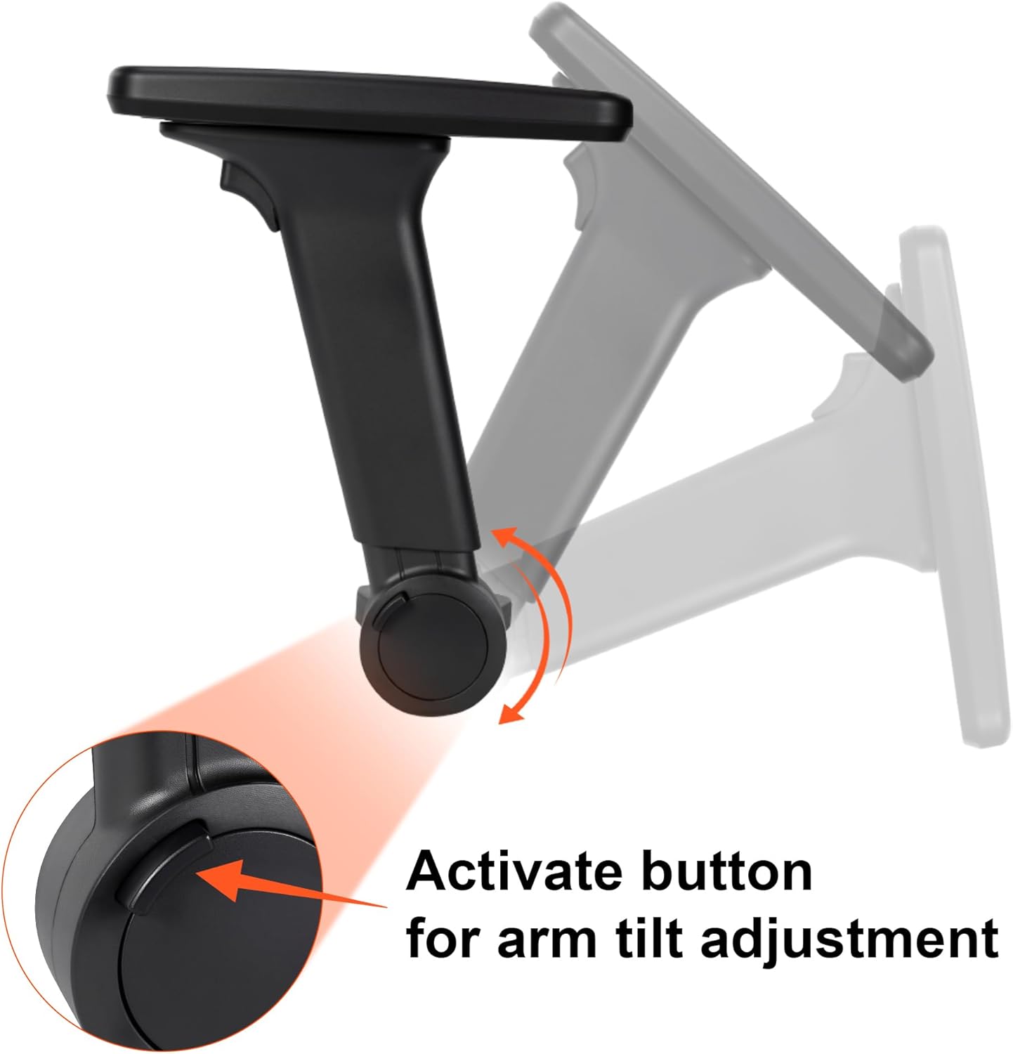 Frassie Height Adjustable Fold Down Chair Armrest Pair, Gaming Boss Chair Arms Set Replacement