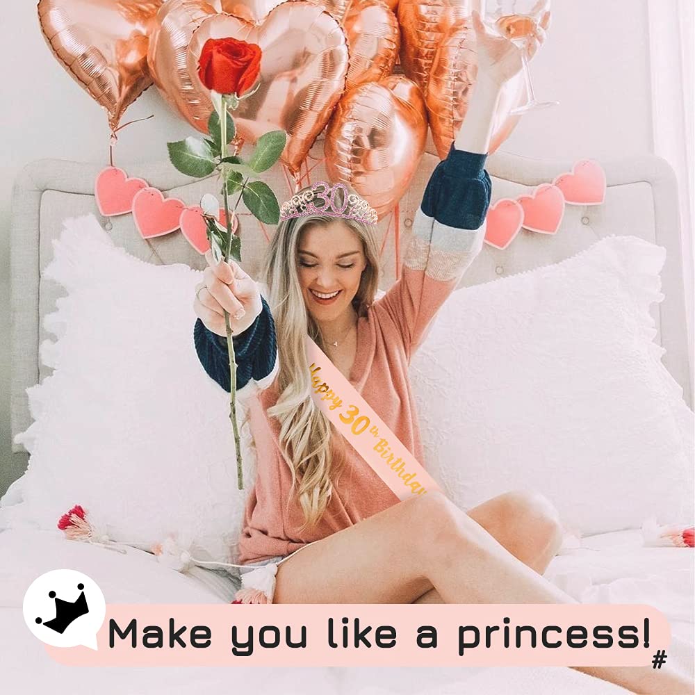 Diadema Compleanno Donna 30 Anni - Fascia In Oro Rosa Per Festeggiamenti - Foto 12