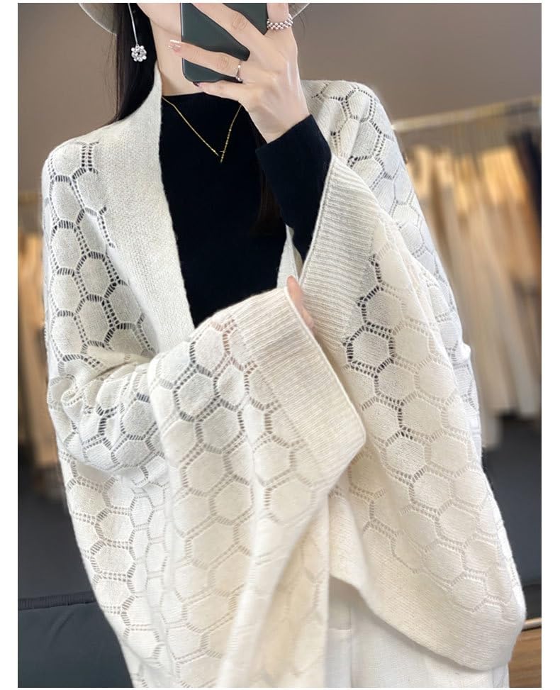 Scialle Donna Elegante,Poncho Di Lana Da Donna Scialli Oversize Cardigan Aperti Sul Davanti Maglione Elegante Scialle All'Uncinetto Cavo Mantello Morbido E Caldo Sciarpa In Cashmere Con M