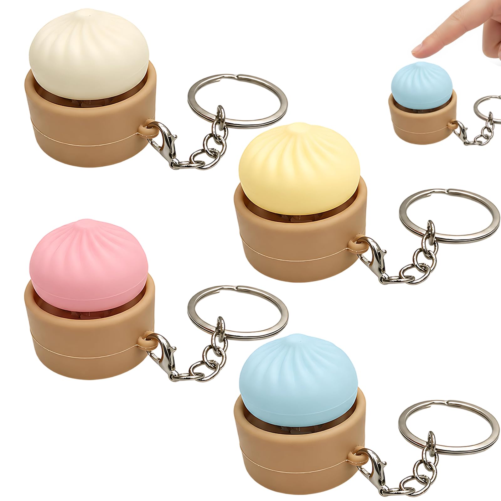 4PCS Mini Dumplings, Glitter Dumpling, Dumpling Squeeze Glitter, Mini Squeeze Dumplings for Office and Home Use