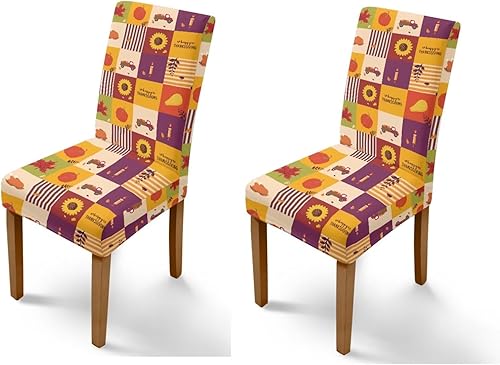Miniatura 58 de Rnyleeg Fall Autumn Seat Covers for Dining Chairs Set of 4 Sunflower Themed Stretch Dining Chair Covers Soft Comfy Chair Slipcovers for Cocktail