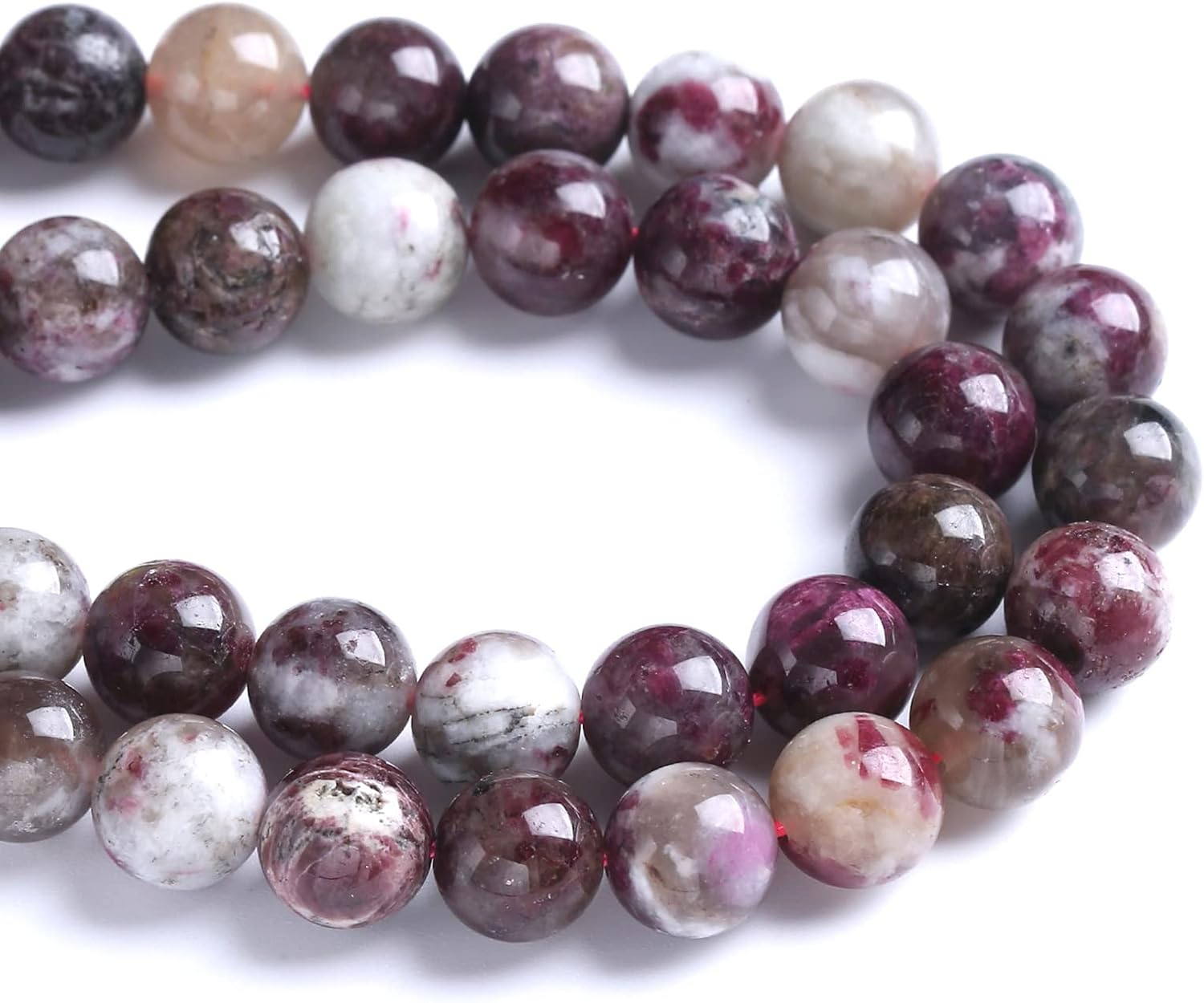 8MM 44PCS Natural Stone Colorful Tourmaline Gemstone Loose Beads for Jewelry Making DIY Bracelet Necklace 1 Strand - Image 4