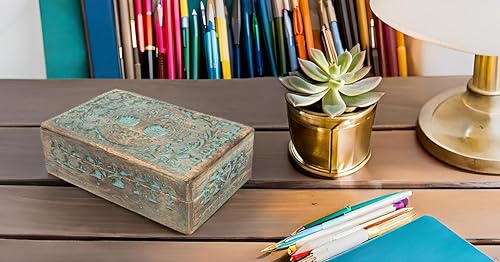 Miniatura 6 de Gran regalo de cumpleaños, caja de joyería decorativa de madera hecha a mano, organizador de joyas tallado en árbol de la vida, caja de recuerdos,