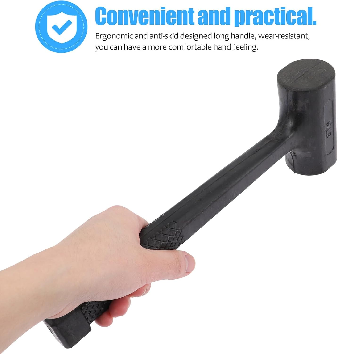 Uonlytech 2 Pcs Rubber Mallet Flooring Installation Hammers with Non-slip Ergonomic Handles Shock-resistant and Wear-resistant Tile and Woodworking Mallets for Construction and Automotive