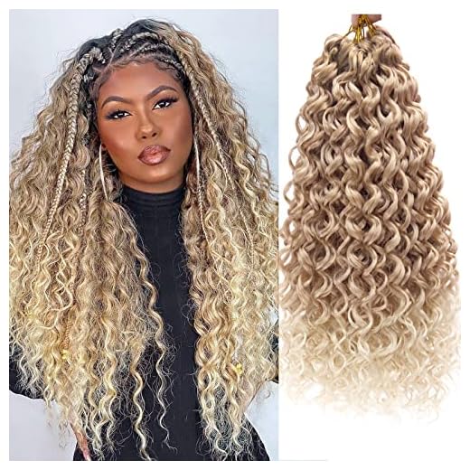GoGo Curl Crochet hair 18inch Ombre Deep Wave Crochet hair,Synthetic Deep Twist Crochet Braid Bohemian Crochet Braiding hair Extensions (6Packs,27/613)
