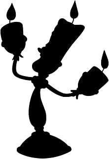 Bargain Max Decals Candle Cartoon Silhouette Decal Notebook Car Laptop 5.5" (Black)
