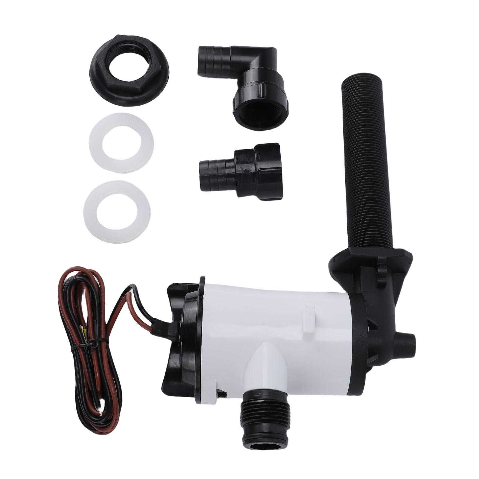 Pompa di Sentina Sommergibile Pompa Ad Acqua Sommergibile DC 800GPH ABS Acciaio Inossidabile 4.0A con Tubo da 3/4 Pollici per Acquario per e Yacht Livewell Fish Tank (WHITE)