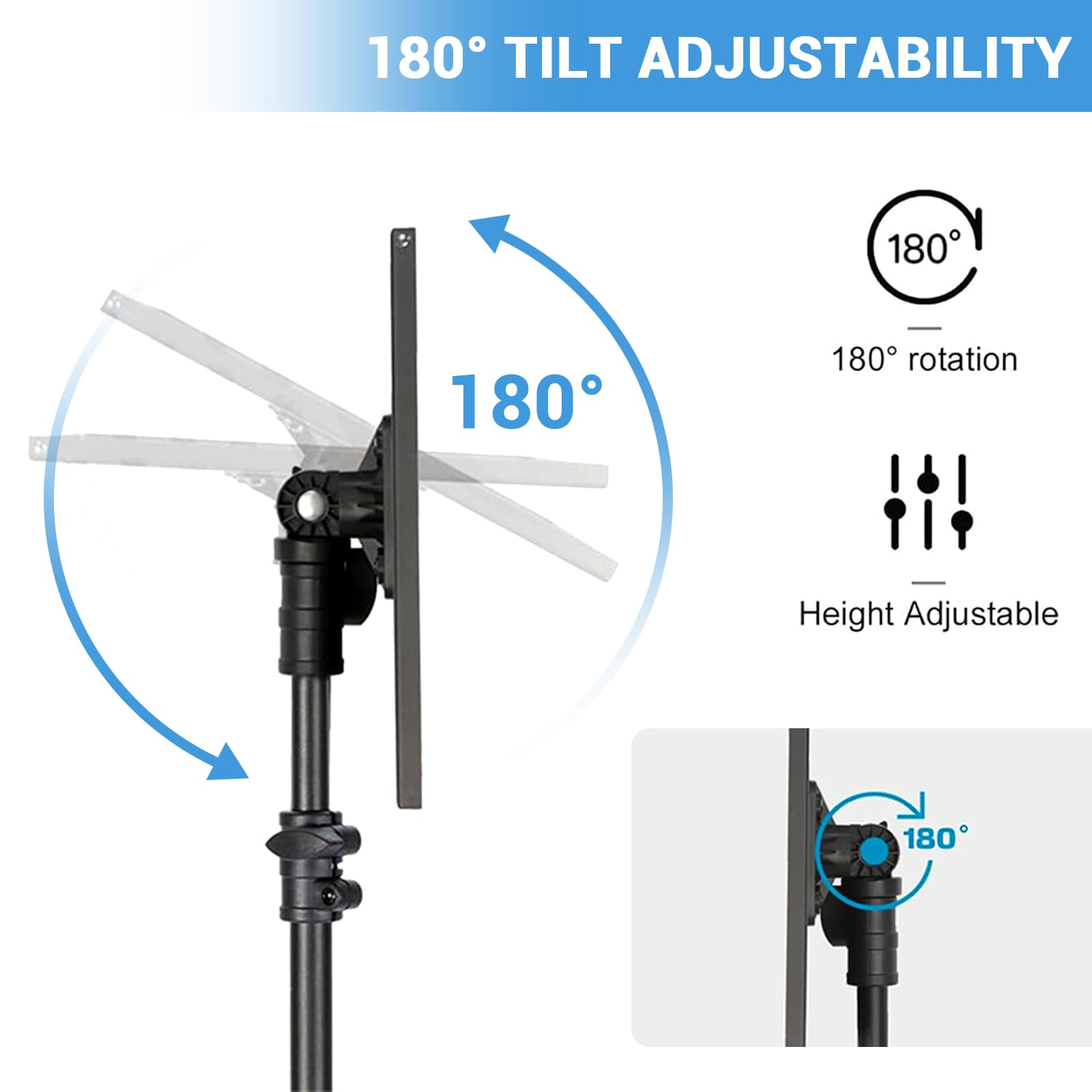 Garvee Laptop Ständer & Projektor Stativ – Höhenverstellbarer, stabiler und tragbarer Tripod für Notebook, DJ-Equipment, Beamer – Für Büro, Zuhause, Bühne, Studio – 66–160 cm – Schwarz
